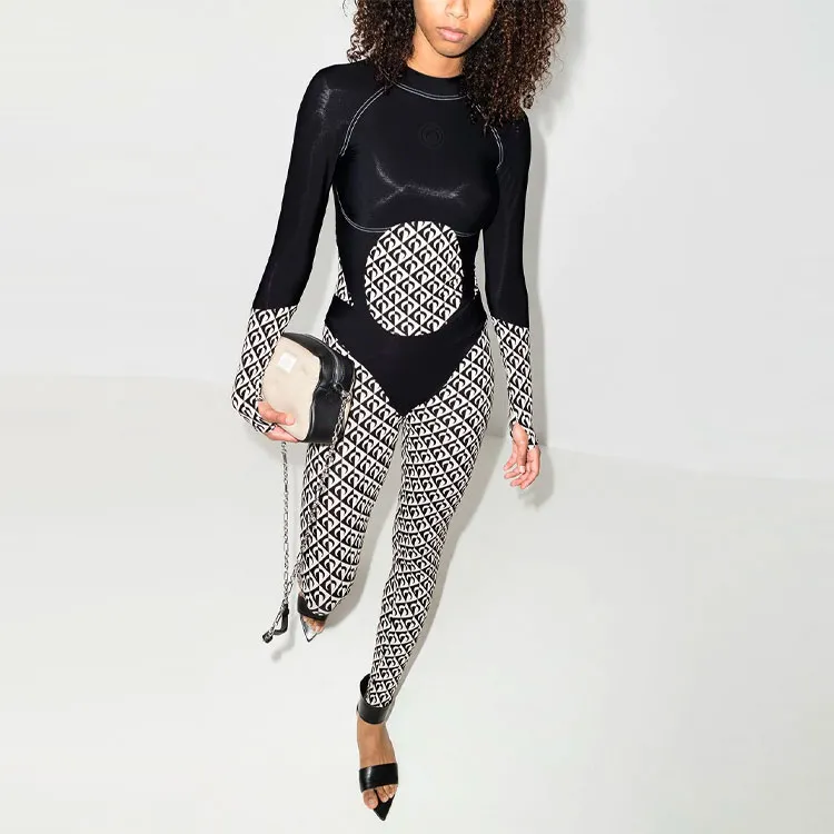 Marine Serre Jumpsuits Women's Black/White-1