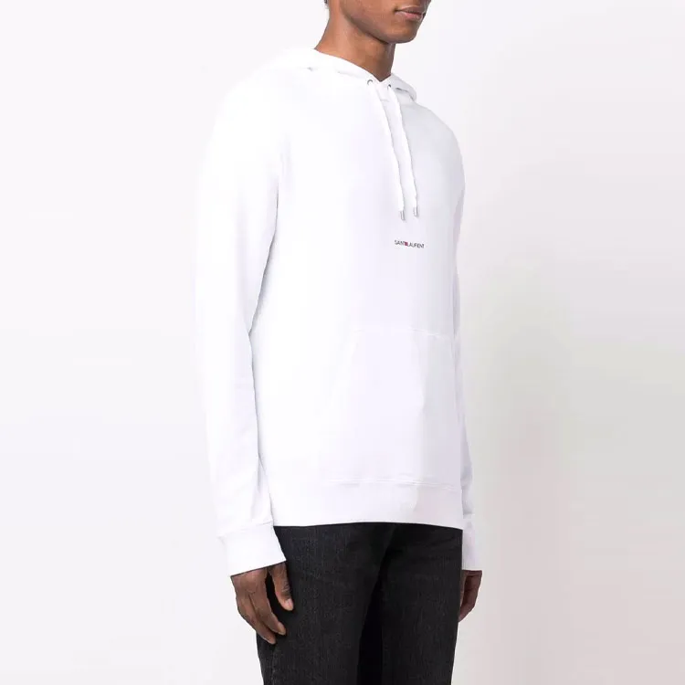 SAINT LAURENT Logo Printed Drawstring Hoodie-3