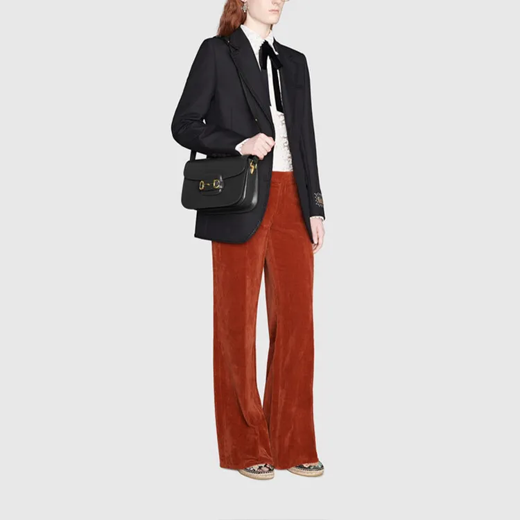 GUCCI Velvet Flared Leg Pants-1