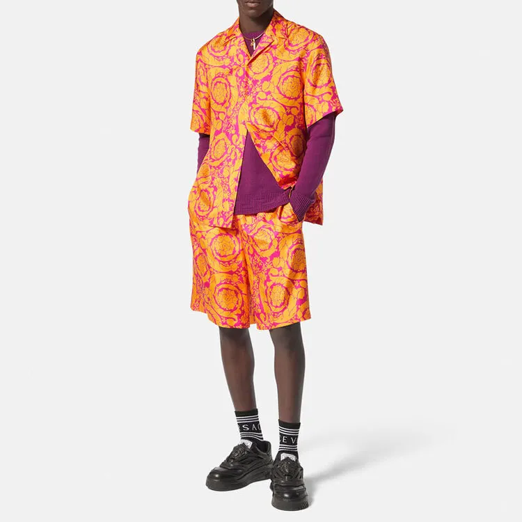 VERSACE Kids Logo waistband Track Shorts-2