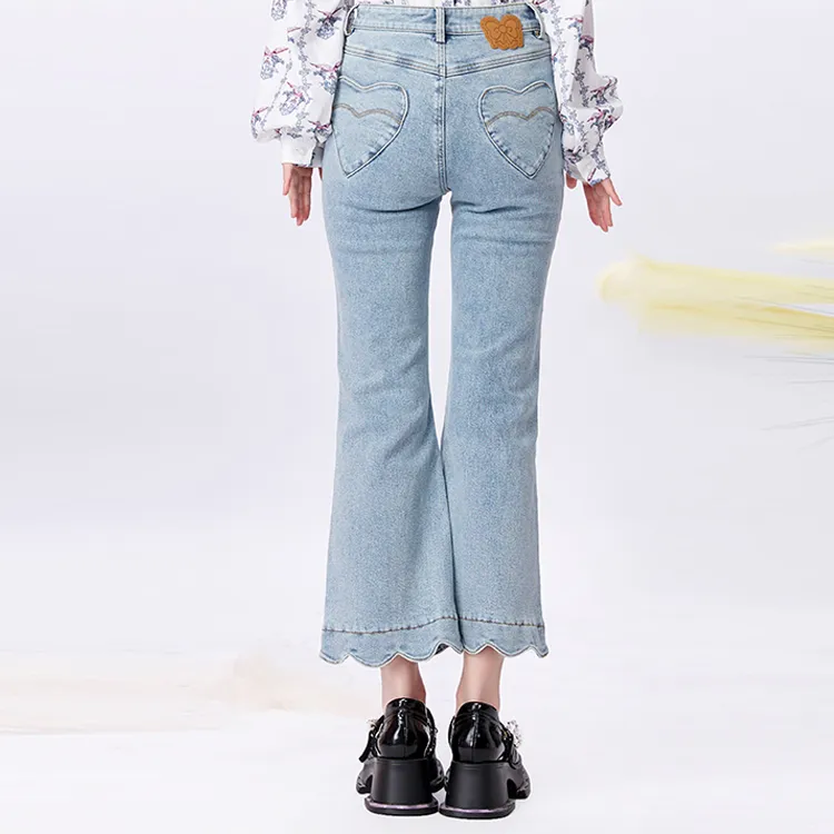 LULUALWAYS Straight Jeans Women's Blue-3