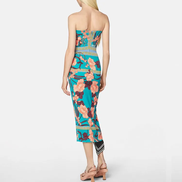 VERSACE Sleeveless Dresses Women's Blue-2