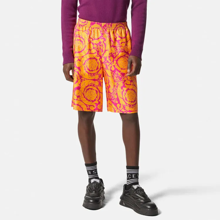 VERSACE Kids Logo waistband Track Shorts-1
