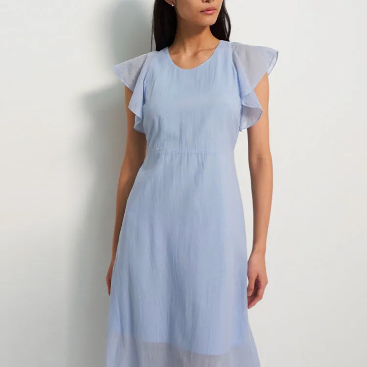 THEORY Short-Sleeved Dresses Women's Blue-3