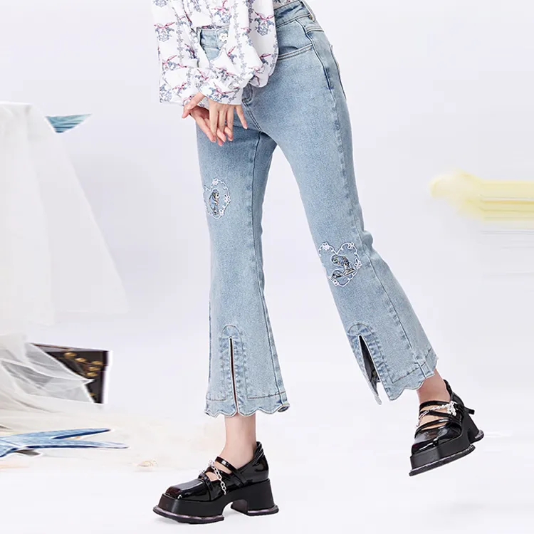 LULUALWAYS Straight Jeans Women's Blue-2