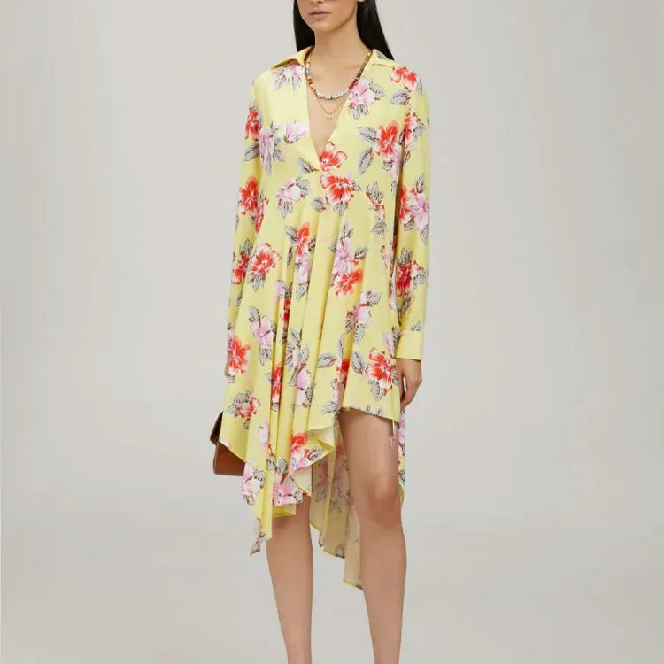 PALM ANGELS Floral Printed Asymmetric Hem Dress Multi-4