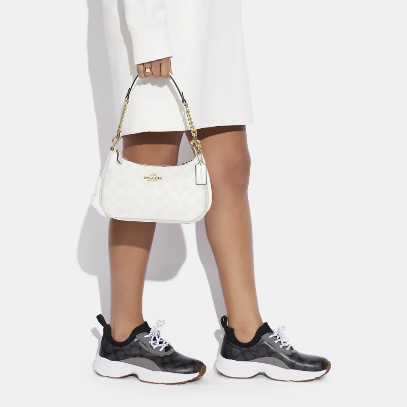 COACH Teri 25 Monogram Shoulder Bag Medium Women's White-4