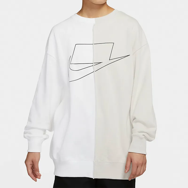 Nike Sweatshirt Women's White And Gray Color-Blocking-4