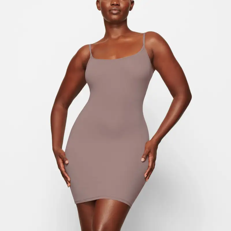 Skims Slip Dresses Women's Burnt Tea Brown-1