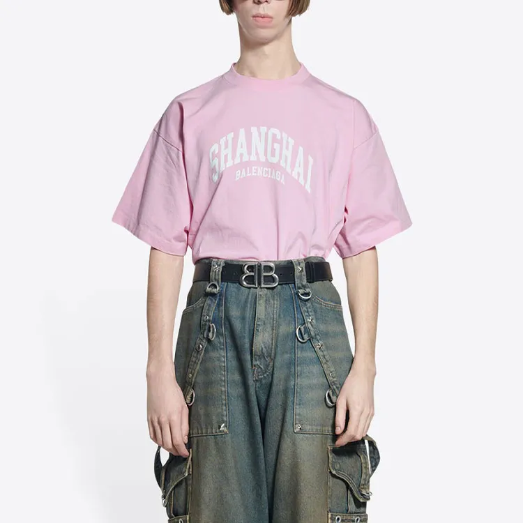 Balenciaga T Shirts Unisex Pink-3