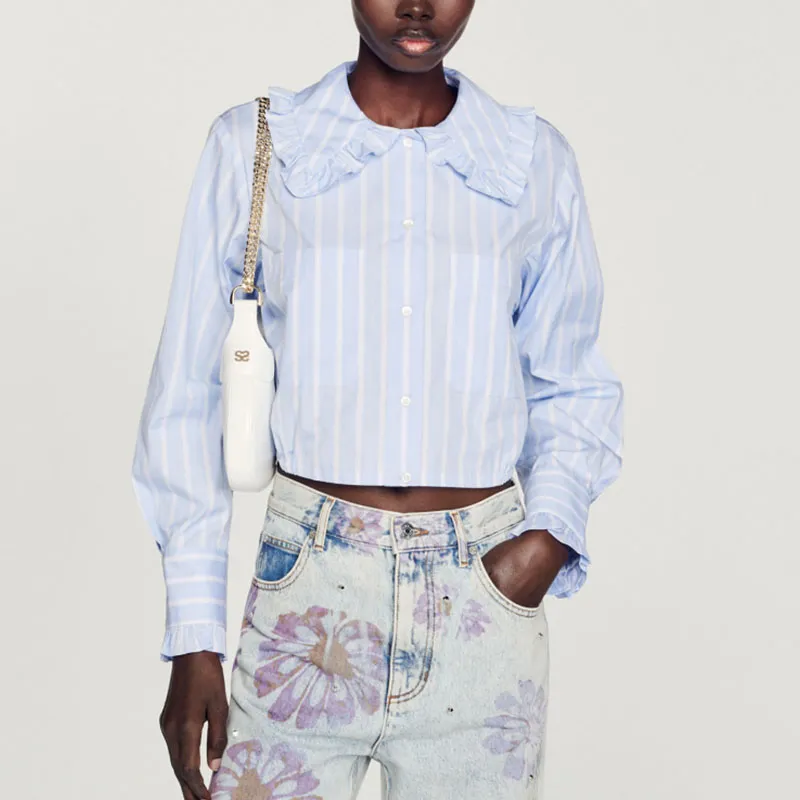 Sandro Shirts Women's Blue White-2