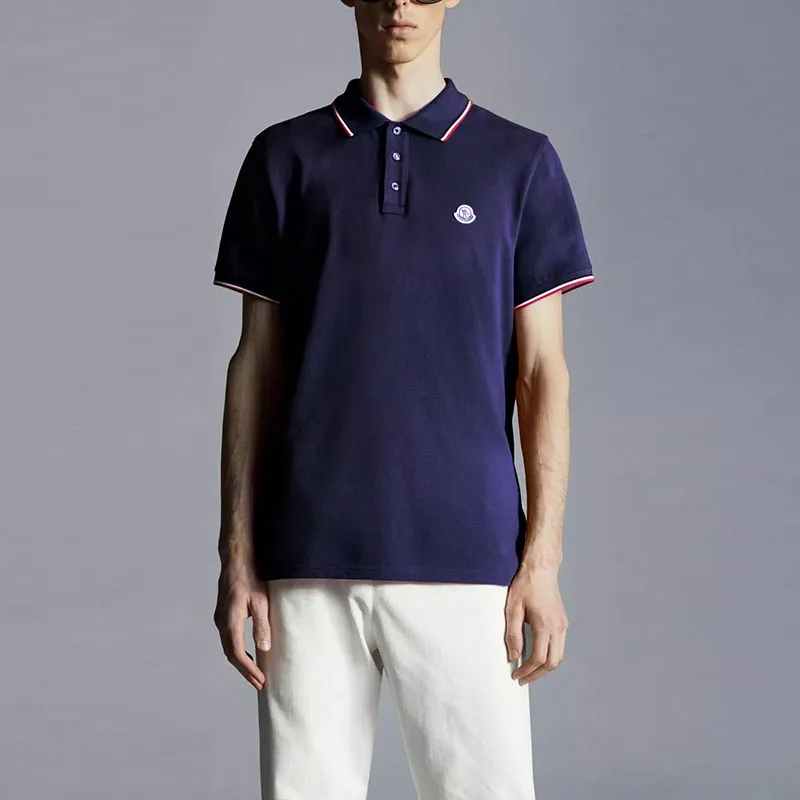 Moncler Polo Shirts Men Blue-1