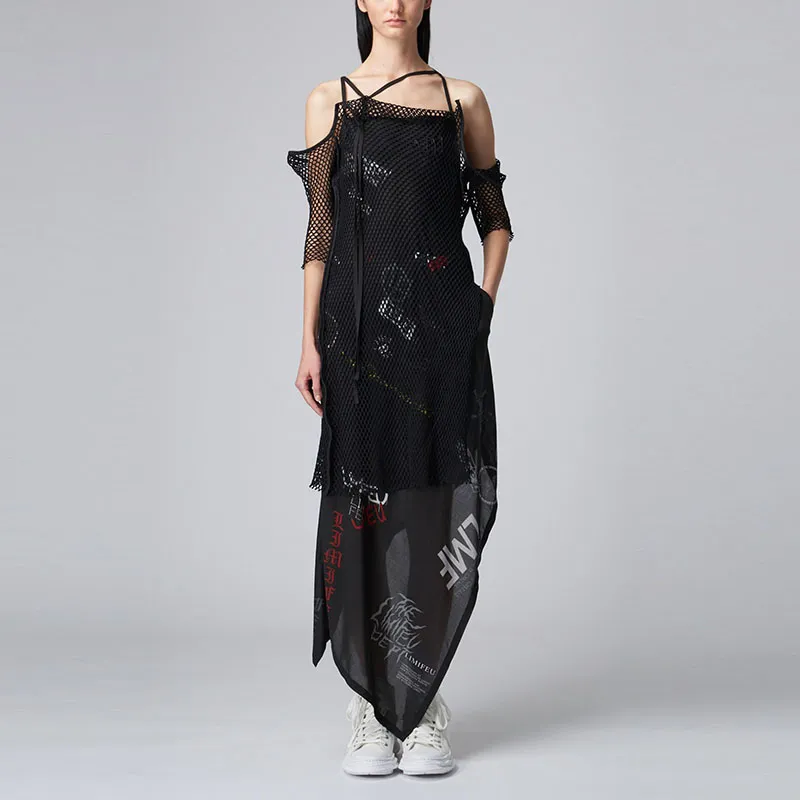 Yohji Yamamoto Short Sleeved Dress Women's Black-2