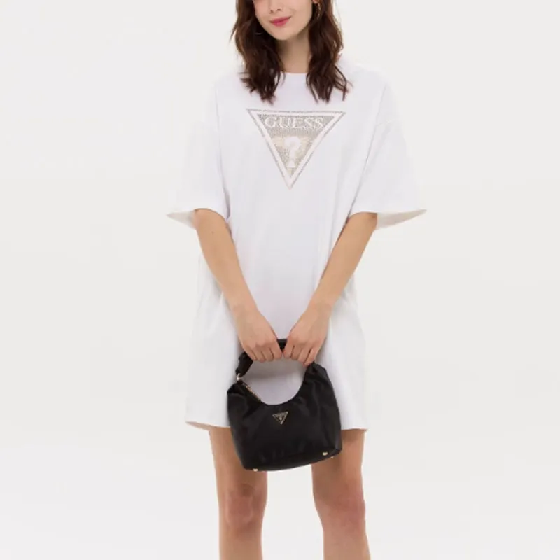 GUESS Short Sleeved Dresses Women's Optical White-3