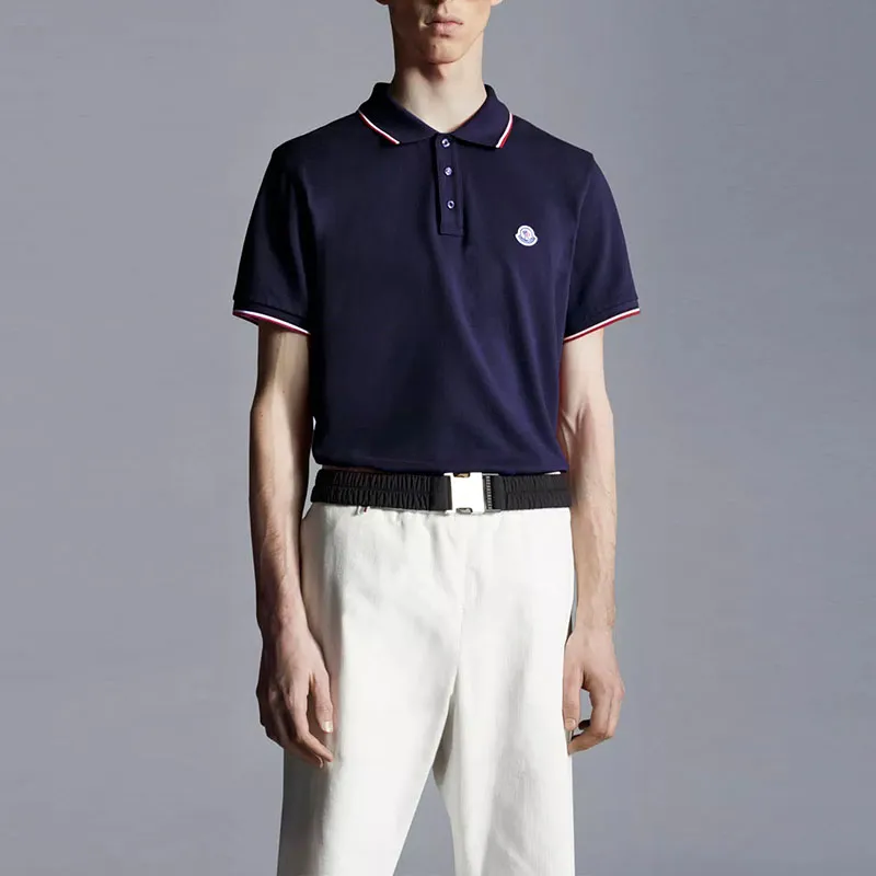 Moncler Polo Shirts Men Blue-3