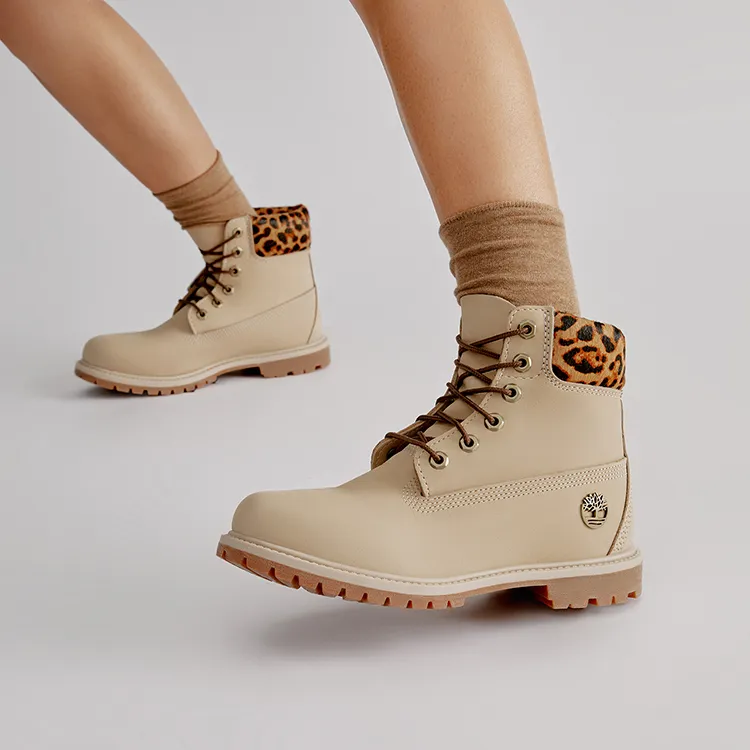 Timberland 6 Inch Safari Cheetah Waterproof Boot 'Ivory Nubuck' Women's-7