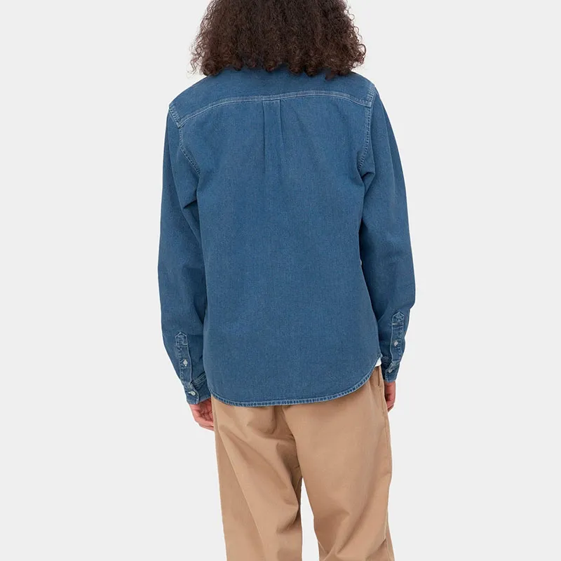 Carhartt WIP Logo embroidered Denim Shirt-4