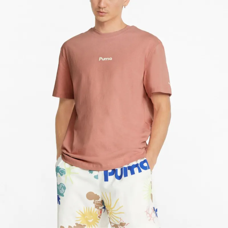 PUMA Adventure Planet T Shirts Men Rose Pink-3