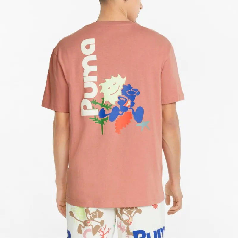 PUMA Adventure Planet T Shirts Men Rose Pink-4