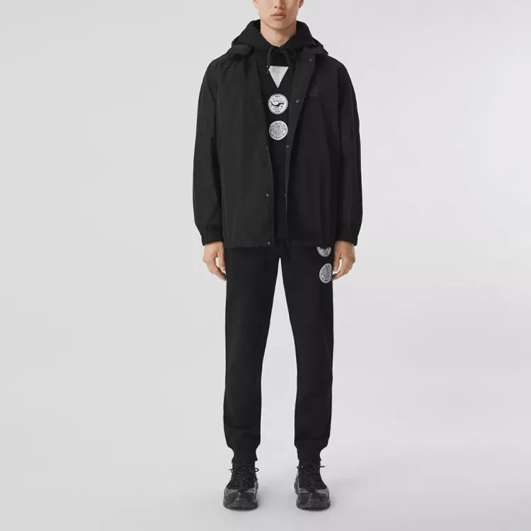 Burberry Logo Graphic Detachable Hood Windbreaker Jacket-3