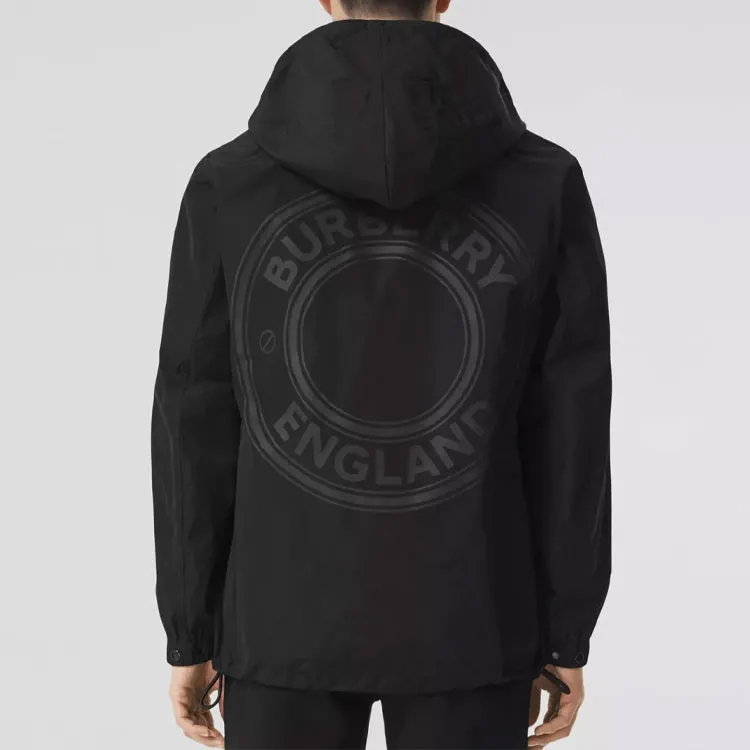 Burberry Logo Graphic Detachable Hood Windbreaker Jacket-4