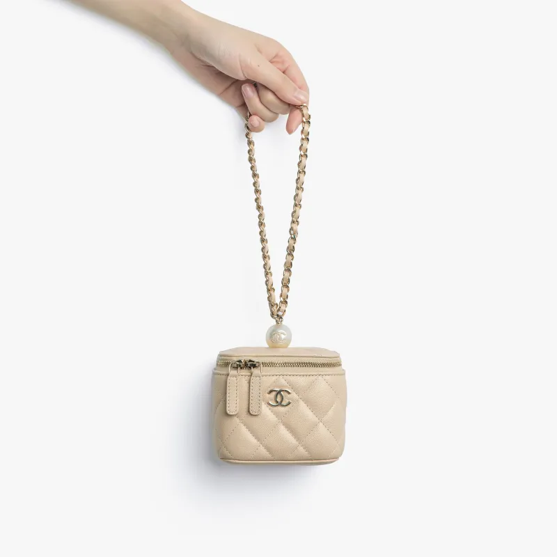 CHANEL Caviar Calfskin Shoulder Bag, Crossbody Bag Women's Light Umber-4