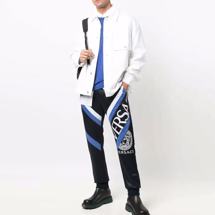 VERSACE Knitted Sweatpants Men Black-2