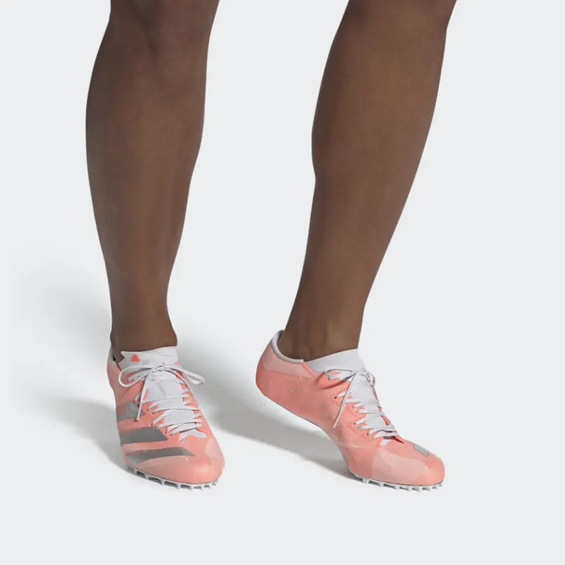 Adidas Adizero Prime Sprint Spikes Low Top Running Shoes Men's Pink Silver-6