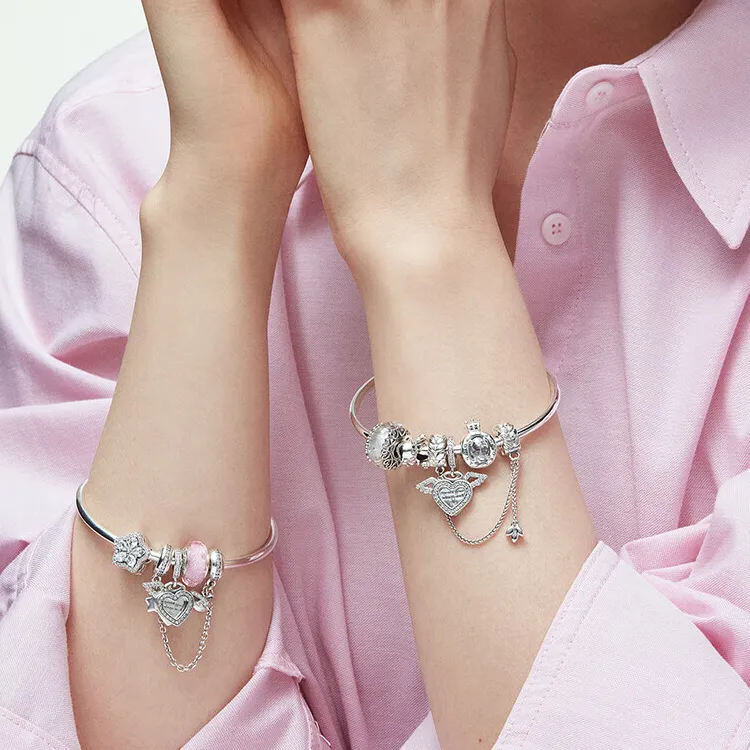 Pandora 925 Sterling Silver Bangles Women's Silver-2