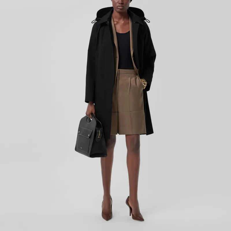 Burberry Gabardine Hooded Car Coat-3