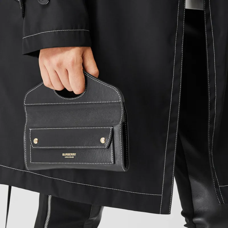 Burberry Pocket Bag Sheepskin Tote Bag Shopping Bag Handbag Shoulder Bag Crossbody Bag Clutch Mini Unisex Black-10