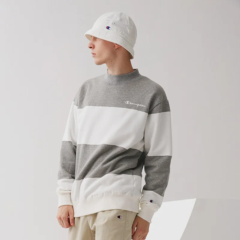 Champion Crew Neck Loose Fit Regular Sweatshirt Winter Japan Version Men's Gray-1