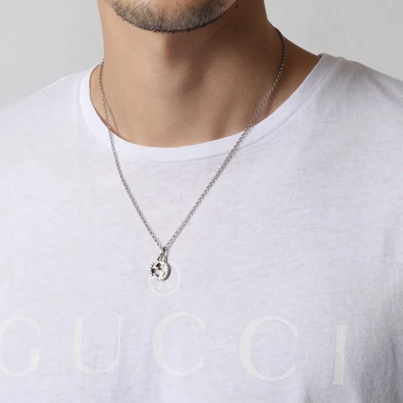 GUCCI Interlocking G 925 Silver Necklace-3