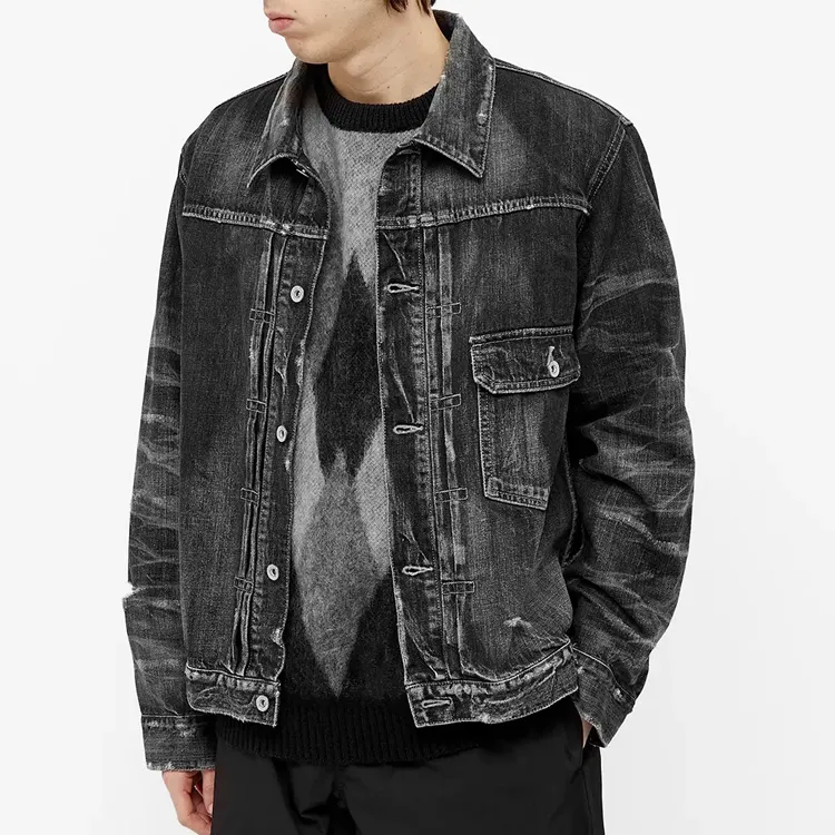 NEIGHBORHOOD Denim Jackets Men Dark Gray-3