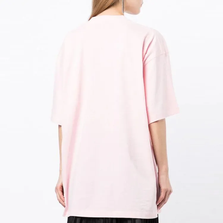Vetements Logo Label Hoodie 'Baby Pink'-3