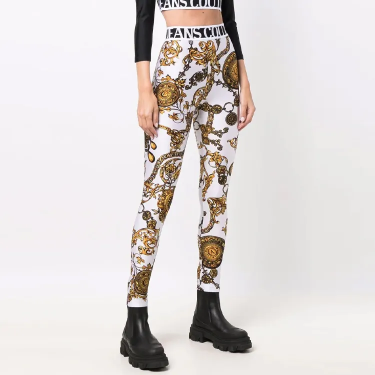 VERSACE Leggings Women's White-3