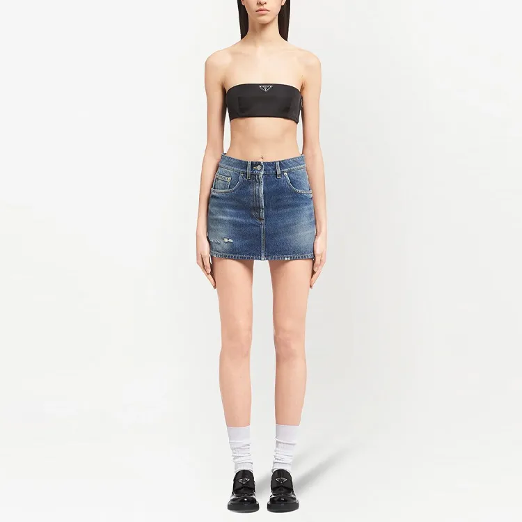 PRADA Denim Short Skirts Women's Blue-1