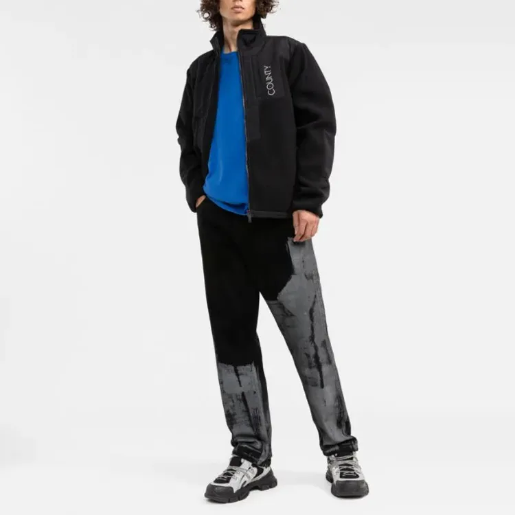 Marcelo Burlon Logo Embroidered Zip Up Jacket-1