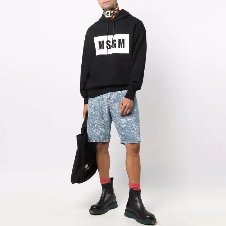 MSGM Logo Printed Drawstring Hoodie-1