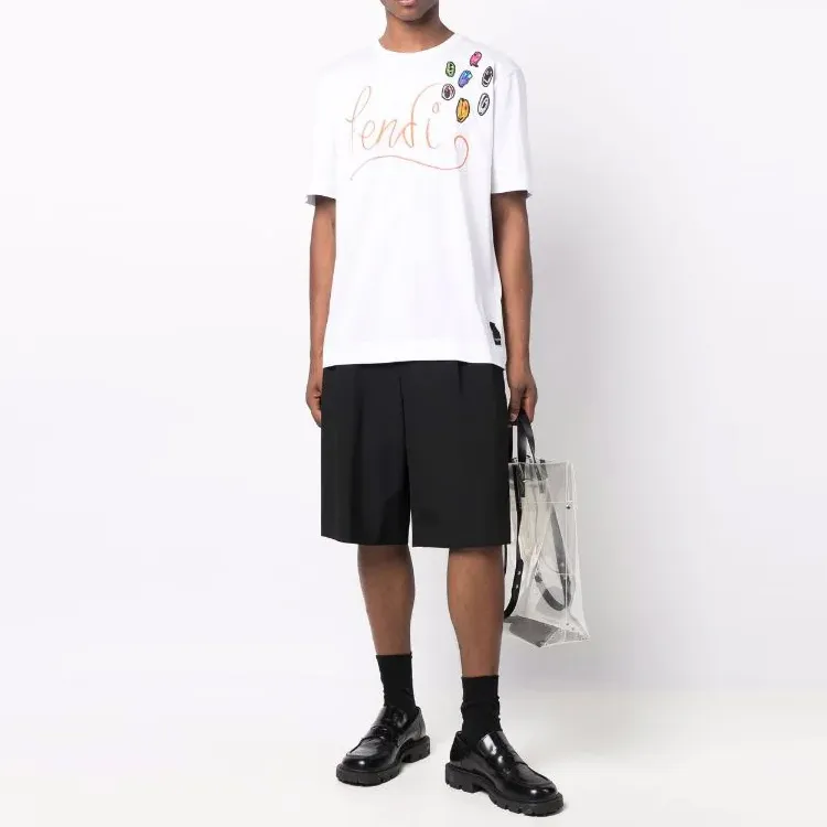 FENDI T Shirts Men White-1