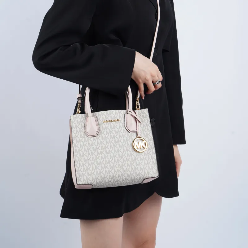 MICHAEL KORS Mercer Cow Leather Trunk Bag Handbag Shoulder Bag Crossbody Bag Medium Size Women's Cherry Blossom Pink-5