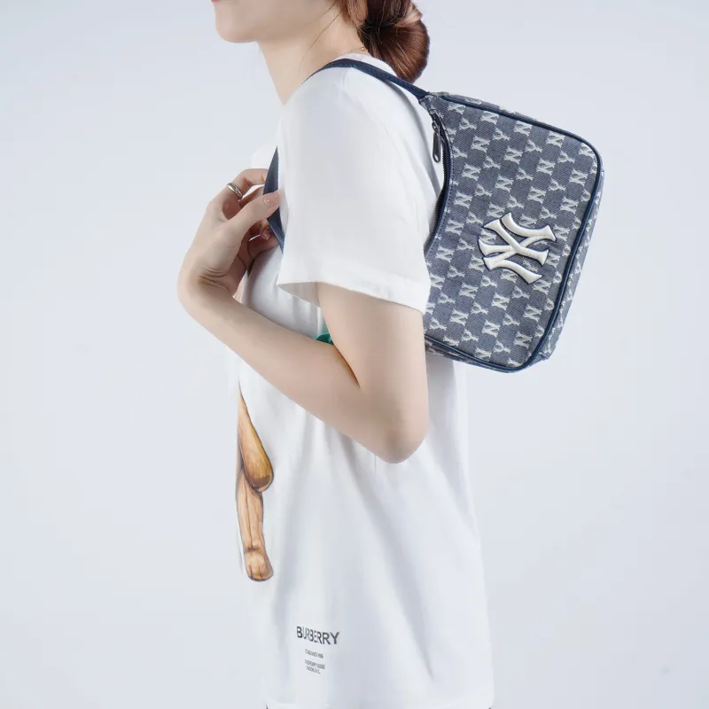 MLB Monogram Collection Polyester Shoulder Bag Mahjong Handbags Regular Unisex Marine Blue-7