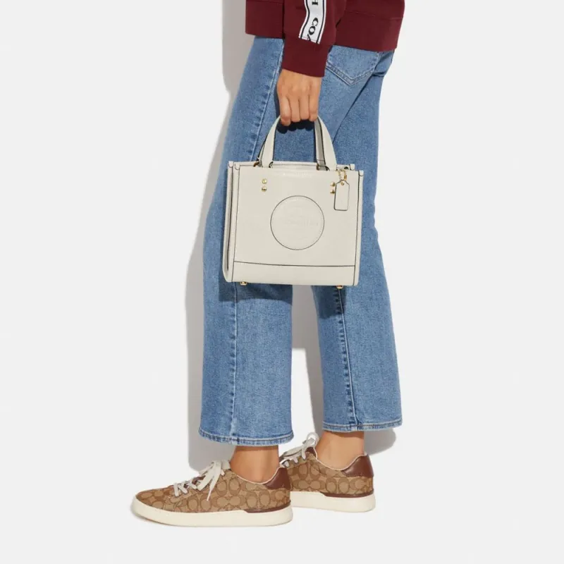 COACH Dempsey Cow Leather Tote Bag, Shopping Bag, Crossbody Bag, Handbag Trumpets Women's White-3