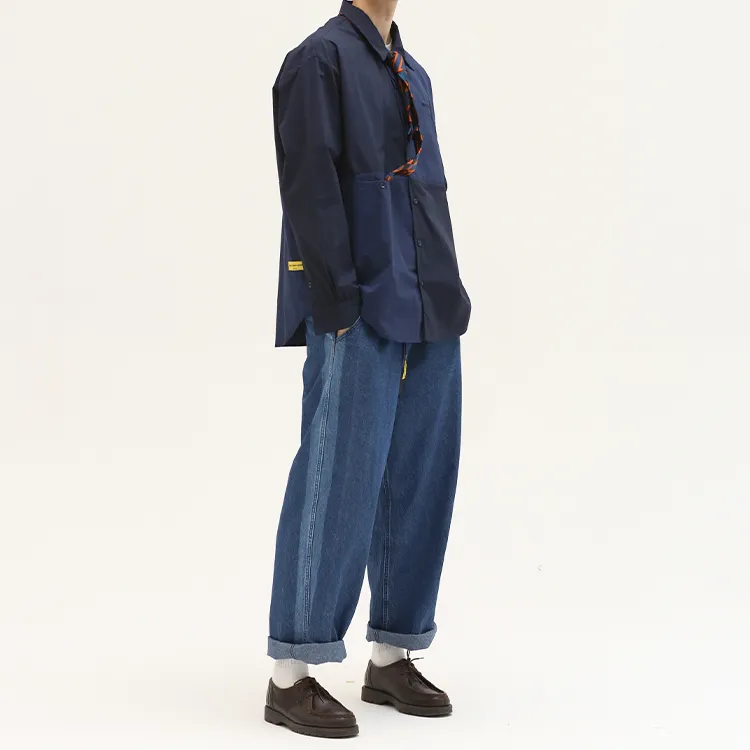 DAKYAM Straight Moderate Jeans Unisex Denim Blue-3