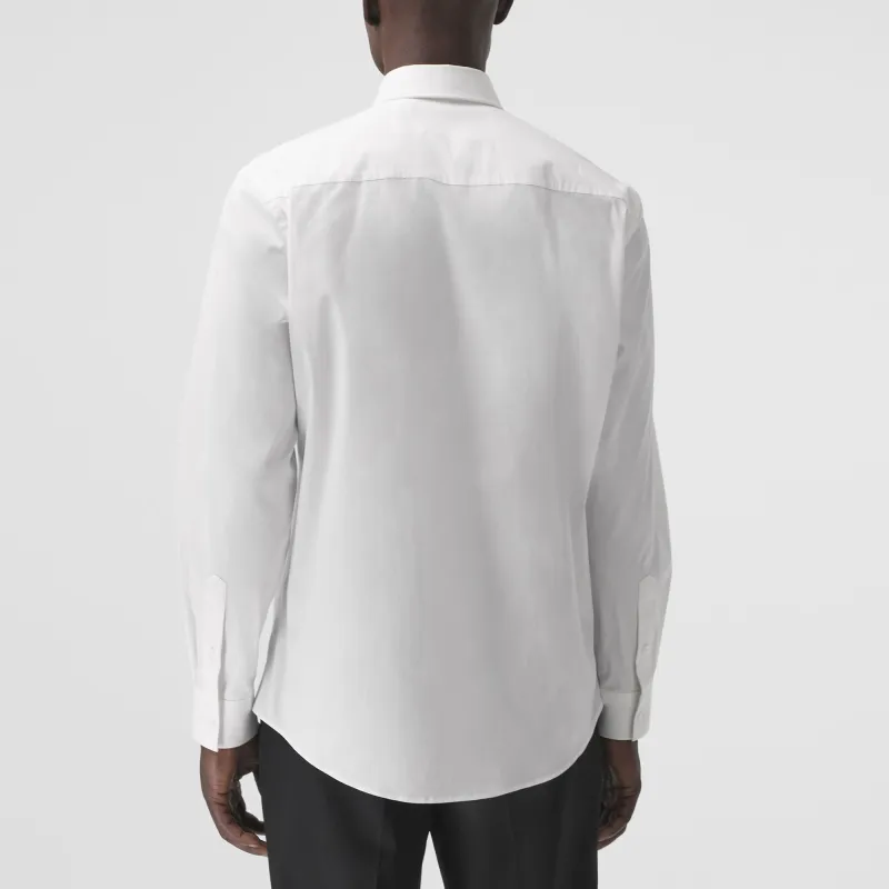 Burberry Monogram Motif Technical Cotton Shirt White-3