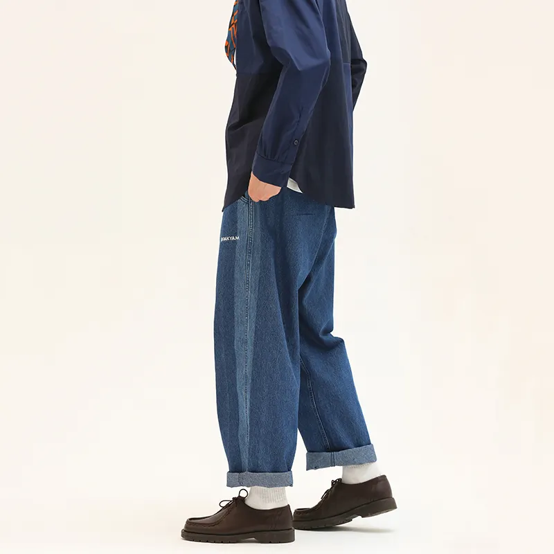 DAKYAM Straight Moderate Jeans Unisex Denim Blue-2