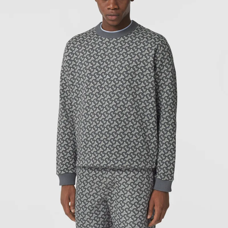 Burberry Sweatshirts Men Gray-2