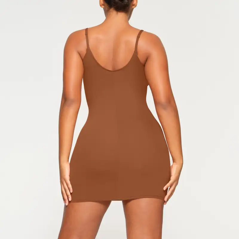 Skims Slip Dresses Women's Dark Red Brown-1