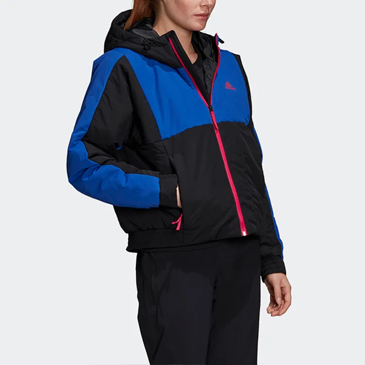 Adidas Puffer Jackets Women's Black Blue Multicolor-4