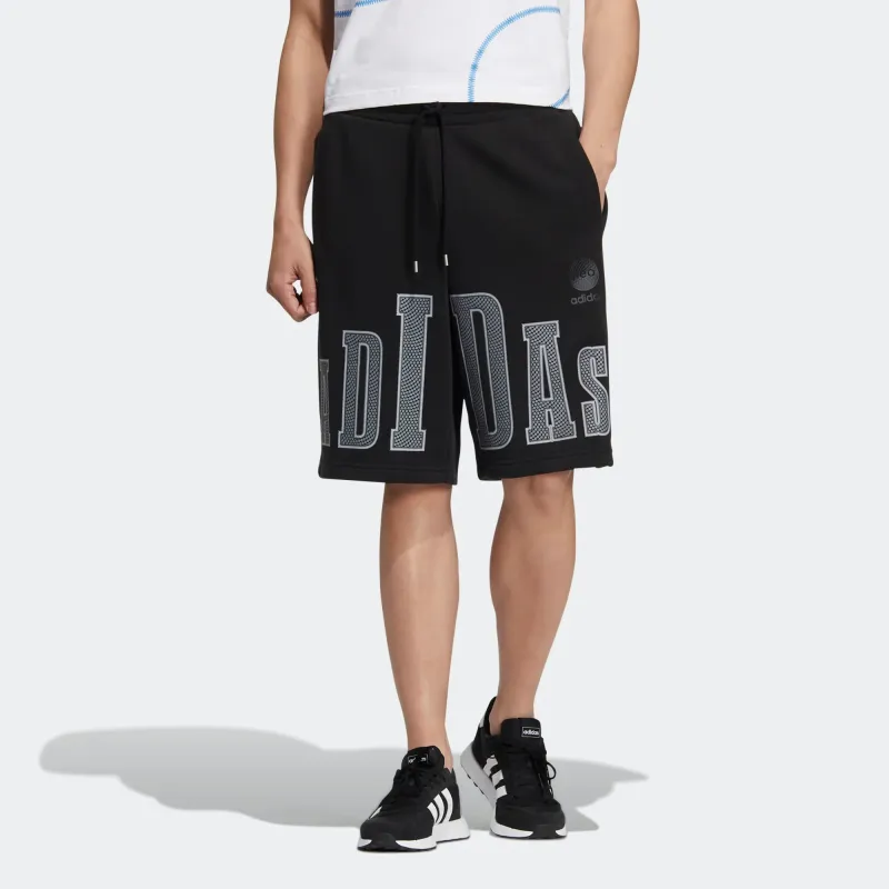 adidas neo Big Logo Print Sports Shorts Black-1
